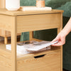 SoBuy FRG258-N Table de Chevet Bout de Canapé avec 2 tiroirs et 1 étagère