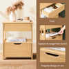 SoBuy FRG258-N Table de Chevet Bout de Canapé avec 2 tiroirs et 1 étagère