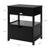 SoBuy FRG258-SCH Table de Chevet avec 2 tiroirs et étagère, Table de Nuit pour Chambre à Coucher - Meuble de Rangement Moderne L45 x P38 x H55 cm Noir