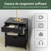 SoBuy FRG258-SCH Table de Chevet avec 2 tiroirs et étagère, Table de Nuit pour Chambre à Coucher - Meuble de Rangement Moderne L45 x P38 x H55 cm Noir