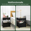 SoBuy FRG258-SCH Table de Chevet avec 2 tiroirs et étagère, Table de Nuit pour Chambre à Coucher - Meuble de Rangement Moderne L45 x P38 x H55 cm Noir