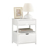 SoBuy FRG258-W Table de Chevet avec 2 tiroirs et étagère, Table de Nuit pour Chambre à Coucher - Meuble de Rangement Moderne L45 x P38 x H55 cm Blanc