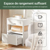 SoBuy FRG258-W Table de Chevet avec 2 tiroirs et étagère, Table de Nuit pour Chambre à Coucher - Meuble de Rangement Moderne L45 x P38 x H55 cm Blanc