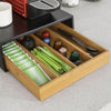 SoBuy FRG280-SCH Boîte à thé en bois avec compartiments – Organisateur de sachets de thé ou capsules café – Rangement compact avec tiroir en bambou pour cuisine ou plan de travail 31x30x10cm