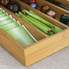 SoBuy FRG280-SCH Boîte à thé en bois avec compartiments – Organisateur de sachets de thé ou capsules café – Rangement compact avec tiroir en bambou pour cuisine ou plan de travail 31x30x10cm