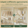 SoBuy FRG34-II-W Portant à vêtements télescopique robuste – Penderie ouverte réglable avec tringles et étagères, Porte-manteau pour chambre ou dressing, Blanc