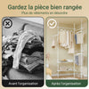 SoBuy FRG34-II-W Portant à vêtements télescopique robuste – Penderie ouverte réglable avec tringles et étagères, Porte-manteau pour chambre ou dressing, Blanc
