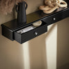 SoBuy FRG43-L-SCH Etagere Murale avec 3 Tiroirs - Étagère Flottante Moderne pour Entrée, Salon, Cuisine & Chambre - Noir 94x15x10cm