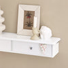 SoBuy FRG43-W Etagere Murale avec 2 Tiroirs - Étagère Flottante Moderne pour Entrée, Salon, Cuisine & Chambre - Blanc 64x15x10cm