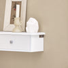 SoBuy FRG43-W Etagere Murale avec 2 Tiroirs - Étagère Flottante Moderne pour Entrée, Salon, Cuisine & Chambre - Blanc 64x15x10cm