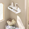 SoBuy FRG43-W Etagere Murale avec 2 Tiroirs - Étagère Flottante Moderne pour Entrée, Salon, Cuisine & Chambre - Blanc 64x15x10cm
