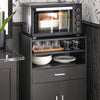 SoBuy FSB09-SCH Chariot de Cuisine sur roulettes avec Plan de Travail Extensible Meuble de Rangement pour Micro-Ondes Meuble Cuisine Noir 92×59×40 cm Idéal pour, Bureau ou Salle à Manger