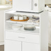 SoBuy FSB09-W Chariot de Cuisine sur roulettes avec Plan de Travail Extensible Meuble de Rangement pour Micro-Ondes Meuble Cuisine Blanc 92×59×40 cm Idéal pour, Bureau ou Salle à Manger