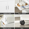SoBuy FSB09-W Chariot de Cuisine sur roulettes avec Plan de Travail Extensible Meuble de Rangement pour Micro-Ondes Meuble Cuisine Blanc 92×59×40 cm Idéal pour, Bureau ou Salle à Manger