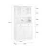 SoBuy FSB101-W Meuble de Rangement Buffet Cuisine Moderne 3 Portes et 2 Tiroirs avec Compartiment à Poubelle, Design Élégant - Meuble de Cuisine pour Salle à Manger ou Salon Blanc 92x40x180 cm