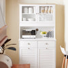 SoBuy FSB101-W Meuble de Rangement Buffet Cuisine Moderne 3 Portes et 2 Tiroirs avec Compartiment à Poubelle, Design Élégant - Meuble de Cuisine pour Salle à Manger ou Salon Blanc 92x40x180 cm