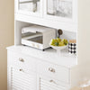 SoBuy FSB101-W Meuble de Rangement Buffet Cuisine Moderne 3 Portes et 2 Tiroirs avec Compartiment à Poubelle, Design Élégant - Meuble de Cuisine pour Salle à Manger ou Salon Blanc 92x40x180 cm
