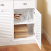 SoBuy FSB101-W Meuble de Rangement Buffet Cuisine Moderne 3 Portes et 2 Tiroirs avec Compartiment à Poubelle, Design Élégant - Meuble de Cuisine pour Salle à Manger ou Salon Blanc 92x40x180 cm
