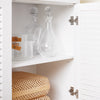 SoBuy FSB101-W Meuble de Rangement Buffet Cuisine Moderne 3 Portes et 2 Tiroirs avec Compartiment à Poubelle, Design Élégant - Meuble de Cuisine pour Salle à Manger ou Salon Blanc 92x40x180 cm