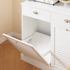 SoBuy FSB101-W Meuble de Rangement Buffet Cuisine Moderne 3 Portes et 2 Tiroirs avec Compartiment à Poubelle, Design Élégant - Meuble de Cuisine pour Salle à Manger ou Salon Blanc 92x40x180 cm