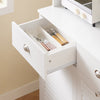 SoBuy FSB101-W Meuble de Rangement Buffet Cuisine Moderne 3 Portes et 2 Tiroirs avec Compartiment à Poubelle, Design Élégant - Meuble de Cuisine pour Salle à Manger ou Salon Blanc 92x40x180 cm