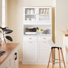 SoBuy FSB101-W Meuble de Rangement Buffet Cuisine Moderne 3 Portes et 2 Tiroirs avec Compartiment à Poubelle, Design Élégant - Meuble de Cuisine pour Salle à Manger ou Salon Blanc 92x40x180 cm