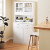 SoBuy FSB101-W Meuble de Rangement Buffet Cuisine Moderne 3 Portes et 2 Tiroirs avec Compartiment à Poubelle, Design Élégant - Meuble de Cuisine pour Salle à Manger ou Salon Blanc 92x40x180 cm