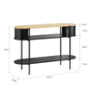 SoBuy FSB102-SCH Console d'Entrée Console avec Rangement Meuble de Couloir Multifonction Design Industriel Moderne pour Entrée, Salon ou Bureau Meuble Bois et Noir L110cm x P39cm x H76cm