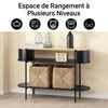 SoBuy FSB102-SCH Console d'Entrée Console avec Rangement Meuble de Couloir Multifonction Design Industriel Moderne pour Entrée, Salon ou Bureau Meuble Bois et Noir L110cm x P39cm x H76cm