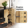 SoBuy FSB103-N Meuble de Rangement, Meuble Cuisine Buffet Salle à Manger avec Niche Micro-Ondes Ø6 cm & Porte-Verres Armoire à étagère réglable, Pieds métal Hauts vaisselier, chêne/Noir, 107×40×85 cm