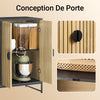SoBuy FSB103-N Meuble de Rangement, Meuble Cuisine Buffet Salle à Manger avec Niche Micro-Ondes Ø6 cm & Porte-Verres Armoire à étagère réglable, Pieds métal Hauts vaisselier, chêne/Noir, 107×40×85 cm