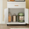 SoBuy FSB12-W Desserte, Micro-Onde à roulettes, Chariot, Meuble de Rangement Cuisine, Meuble Four, Buffet avec 1 Tiroir et 2 Portes, pour Salle à Manger, Cuisine et Salon, Blanc, L62xP40xH119 cm