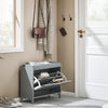 SoBuy FSR151-K-HG Banc Chaussures, Armoire à Chaussures, Meuble d'entrée, Coffre avec 1 Abattants et 1 Coussin, L60xP24xH52 cm