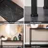 SoBuy FSB19-SCH Console Entrée Meuble Couloir Étagère Arrière Canapé – Plateau Effet Marbre Noir et Pieds Métal – Style Industriel Moderne pour Salon, Bureau, Chambre – 120x20x65cm