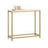 SoBuy FSB29-G Table Console Table d'Appoint Bout de Canapé Table d’Entrée Effet Marbre Cadre et 4 Pieds en Fer Haute Qualité – L80cm x P30cm x H75cm - Doré