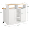 SoBuy FSB36-WN Buffet de Rangement Placard de Cuisine Ilot de Cuisine Armoire de Cuisine avec Portes Coulissantes et Plan de Travail Extensible