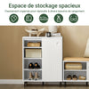 SoBuy FSB62-W Meuble de Rangement Buffet Commode – Armoire à Chaussures à 2 Portes Coulissantes, Étagères Réglables, Meuble Cuisine Design Moderne – Entrée Salon Cuisine – 70x37x87cm Blanc