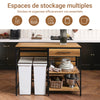 SoBuy FSB71-PF Îlot Central Cuisine Comptoir de Cuisine avec Tiroir et 2 Étagères