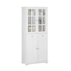 SoBuy FSB76-W Buffet Haut, Buffet de Cuisine, Armoire de Rangement, Meuble Vitrine