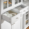 SoBuy FSB76-W Buffet Haut, Buffet de Cuisine, Armoire de Rangement, Meuble Vitrine