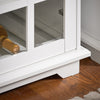SoBuy FSB77-W Buffet Bas, Commode Armoire de Rangement, Placard de Cuisine, 3 Portes Vitrées, 2 Tiroirs