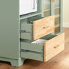 SoBuy FSB81-GR Buffet Cuisine avec Espace Micro-Ondes et Range-Bouteilles Meuble de Rangement Cuisine 120 cm avec Portes en Verre Meuble pour Salon, Salle à Manger ou Entrée 120x90x40cm Vert