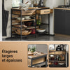 SoBuy FSB85-PF Buffet de Cuisine Industriel avec Étagères Ouvertes, Tiroirs et Range-Bouteilles - Meuble de Rangement avec Espace Micro-Ondes - pour Cuisine, Salon ou Entrée 120x91x45cm Marron
