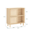 SoBuy FSB87-N Buffet avec Portes Coulissantes - Meuble de Cuisine, Couloir, Rangement pour Entrée, Salon - Naturel, 80x35x87cm