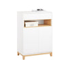 SoBuyFSB97-WN Meuble de Rangement d'Entrée Meuble Cuisine – Buffet Salon avec Tiroir, Étagères Réglables et Double Porte – pour Entrée, Salon ou Cuisine – Style Moderne, Charge 80kg, 60x34x85cm