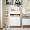 SoBuyFSB97-WN Meuble de Rangement d'Entrée Meuble Cuisine – Buffet Salon avec Tiroir, Étagères Réglables et Double Porte – pour Entrée, Salon ou Cuisine – Style Moderne, Charge 80kg, 60x34x85cm
