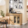 SoBuy FSB99-N Buffet Bas, Commode Armoire de Rangement, Placard de Cuisine, Meuble de Rangement pour Cuisine Salle à Manger Salon Entrée avec 3 Portes, 3 Tiroirs, 112 x 40 x 89 cm, Naturel