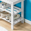 SoBuy FSR02-K-W Étagère à Chaussures en Bambou 50 cm Blanc, 2 Ans de Garantie, Charge maximale 90 kg