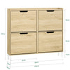 SoBuy FSR100-N Meuble Chaussure 4 Abattants Meuble à Chaussures d’Entree Armoire à Chaussures Rangement Chaussures Compact Range Chaussures Étroit pour Entrée ou Couloir L100xP19xH91cm Naturel
