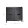 SoBuy FSR100-SCH Meuble Chaussure 4 Abattants Meuble à Chaussures d’Entree Armoire à Chaussures Rangement Chaussures Compact Range Chaussures Étroit pour Petite Entrée ou Couloir L100xP19xH91cm Noir
